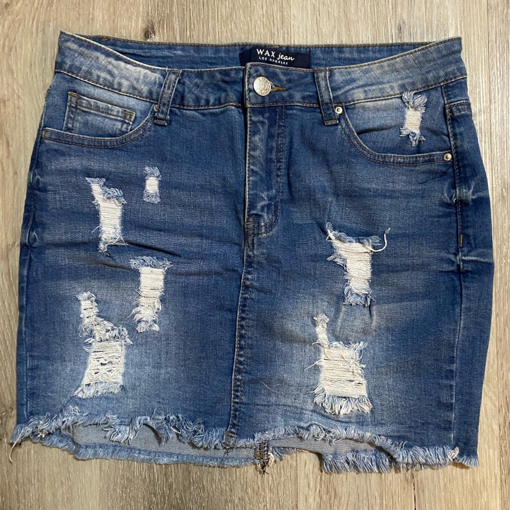 Wax Jean LA denim mini skirt